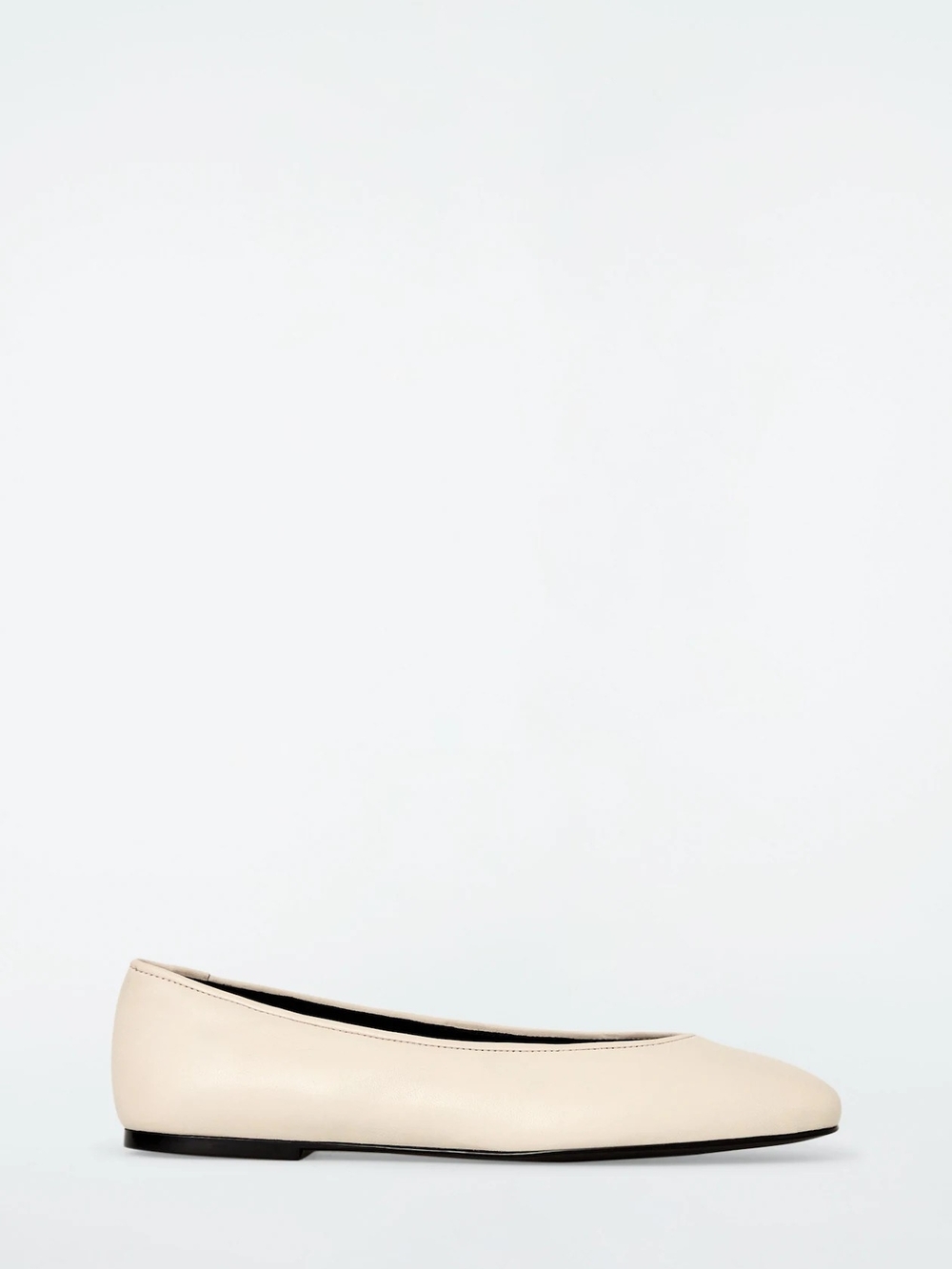 COS Leather Ballet Flat NWT Size 41 In Ecru